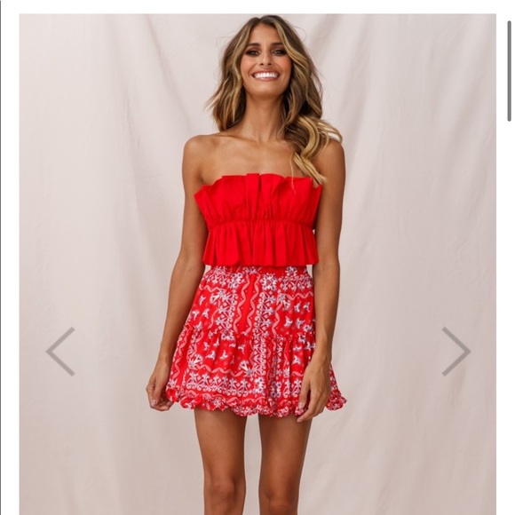 Selfie Leslie Dresses & Skirts - Alexi Mini Skirt Red Medium NWT